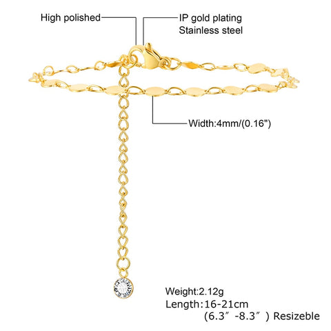 Women Ultra Thin Chain Link Cross Bracelet