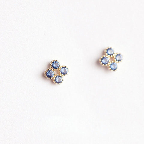 Four-Pointed Star Plating 14k Gold Earrings