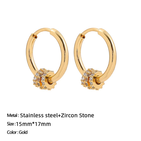 Women Trendy Gold Color Small Large Circle Hoop Earrings