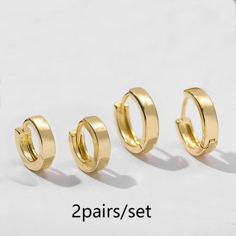 Gold Silver Color Stainless Steel Hoop Earrings