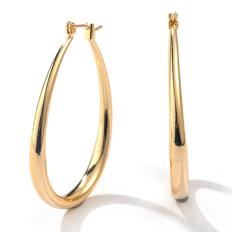 Gold Silver Color Stainless Steel Hoop Earrings