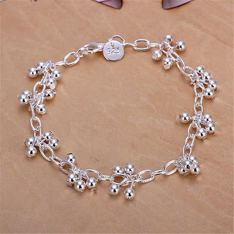 Beautiful 925  silver bracelets nice for wedding women chain Bracelet Charm beads fashion gorgeous jewelry wholesale