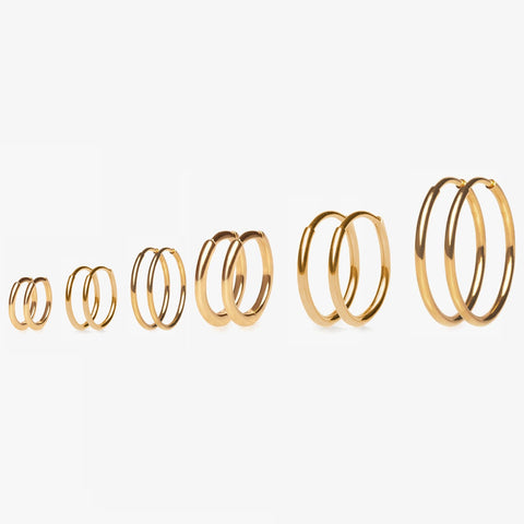 Women Gold Color Small Hoop Earrings