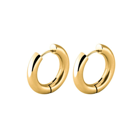 Gold Silver Color Stainless Steel Hoop Earrings