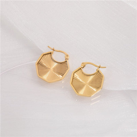 Waterproof & Tarnish Free Minimalist Fashionable Fan Shaped Earrings Stainless Steel Jewelry