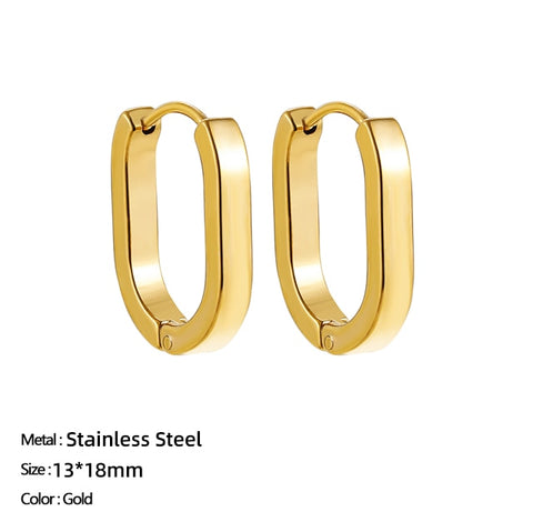 Women Trendy Gold Color Small Large Circle Hoop Earrings