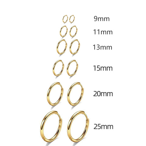 Women Gold Color Small Hoop Earrings