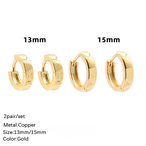 Women Trendy Gold Color Small Large Circle Hoop Earrings