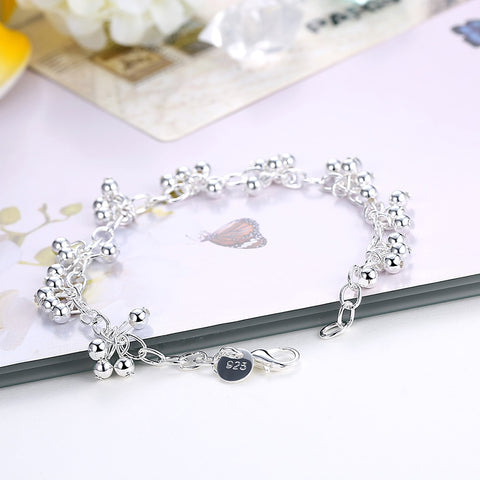 Beautiful 925  silver bracelets nice for wedding women chain Bracelet Charm beads fashion gorgeous jewelry wholesale