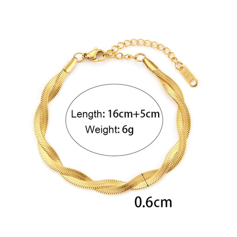 Tarnish Free Stainless Steel 18K Gold Plated Short Herringbone Chain Choker Necklaces For Women Minimalist Gold Chain Necklace