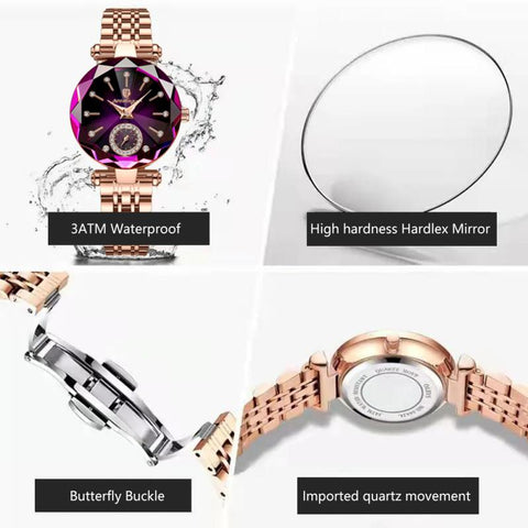 Watch for Women Luxury Jewelry Design Rose Gold Steel Quartz Wristwatches Waterproof Fashion Ladies Watches