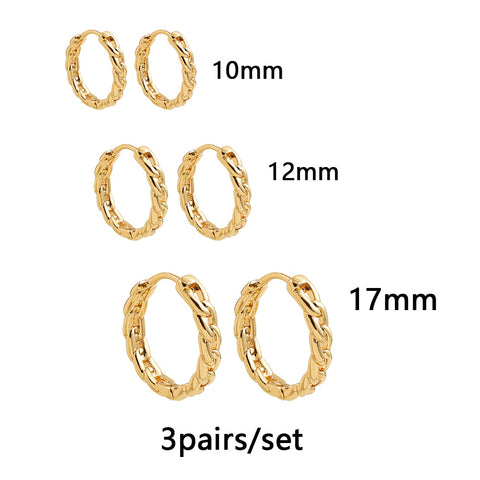 Gold Silver Color Stainless Steel Hoop Earrings