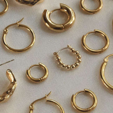 Women Trendy Gold Color Small Large Circle Hoop Earrings